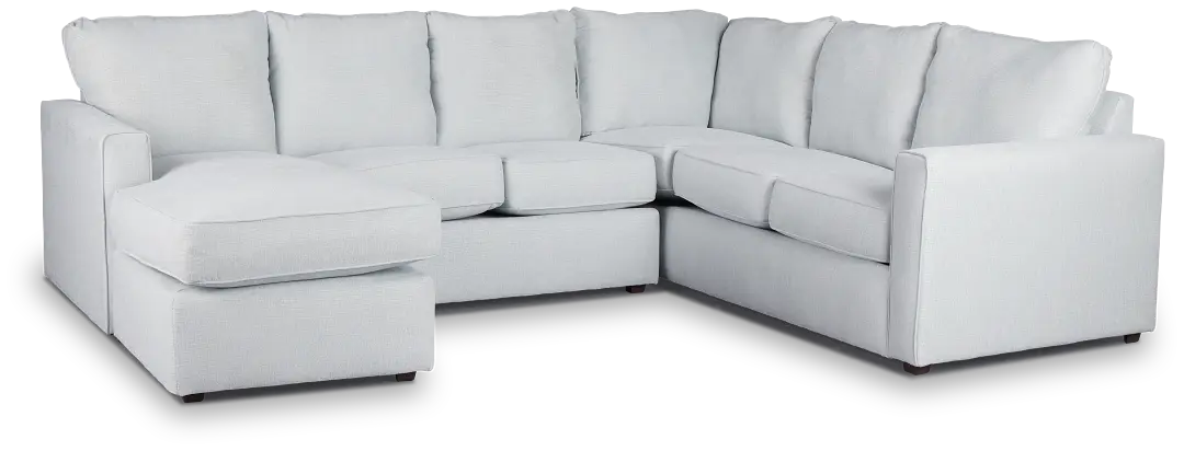 Avalon Light Blue Fabric Left Chaise Sectional Avalon Light Blue Fabric Left Chaise Sectional