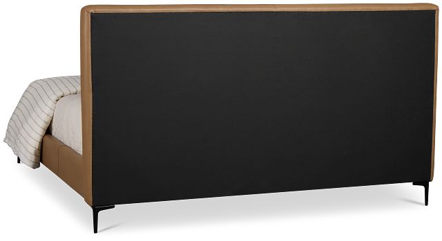 Highland Dark Brown Leather Panel Bed