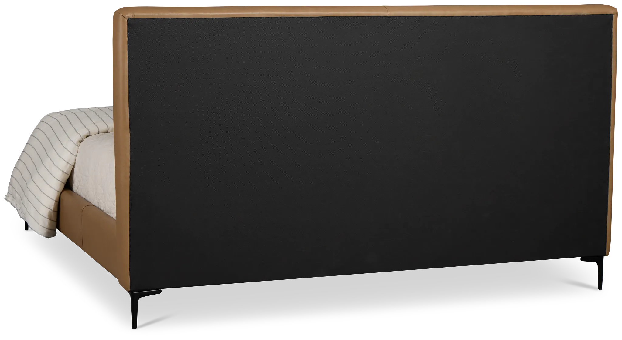 Highland Dark Brown Leather Panel Bed