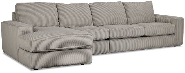 Charlie Gray Fabric Small Left Chaise Sectional