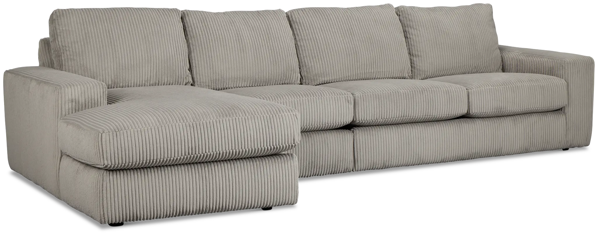 Charlie Gray Fabric Small Left Chaise Sectional Charlie Gray Fabric Small Left Chaise Sectional