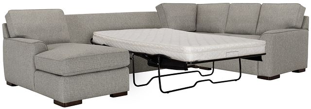 Austin Gray Fabric Left Chaise Innerspring Sleeper Sectional