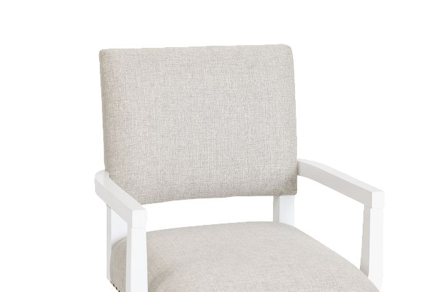 Newport Beige Wood Upholstered Desk Chair