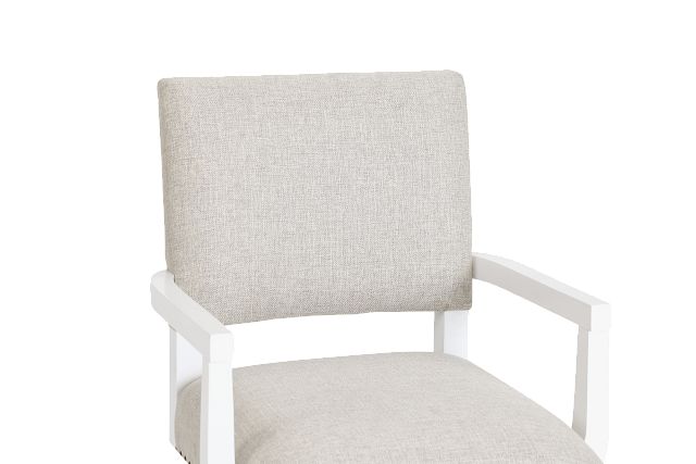 Newport Beige Wood Upholstered Desk Chair