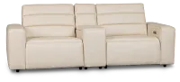 Sawyer Ivory Micro Power Reclining Console Loveseat