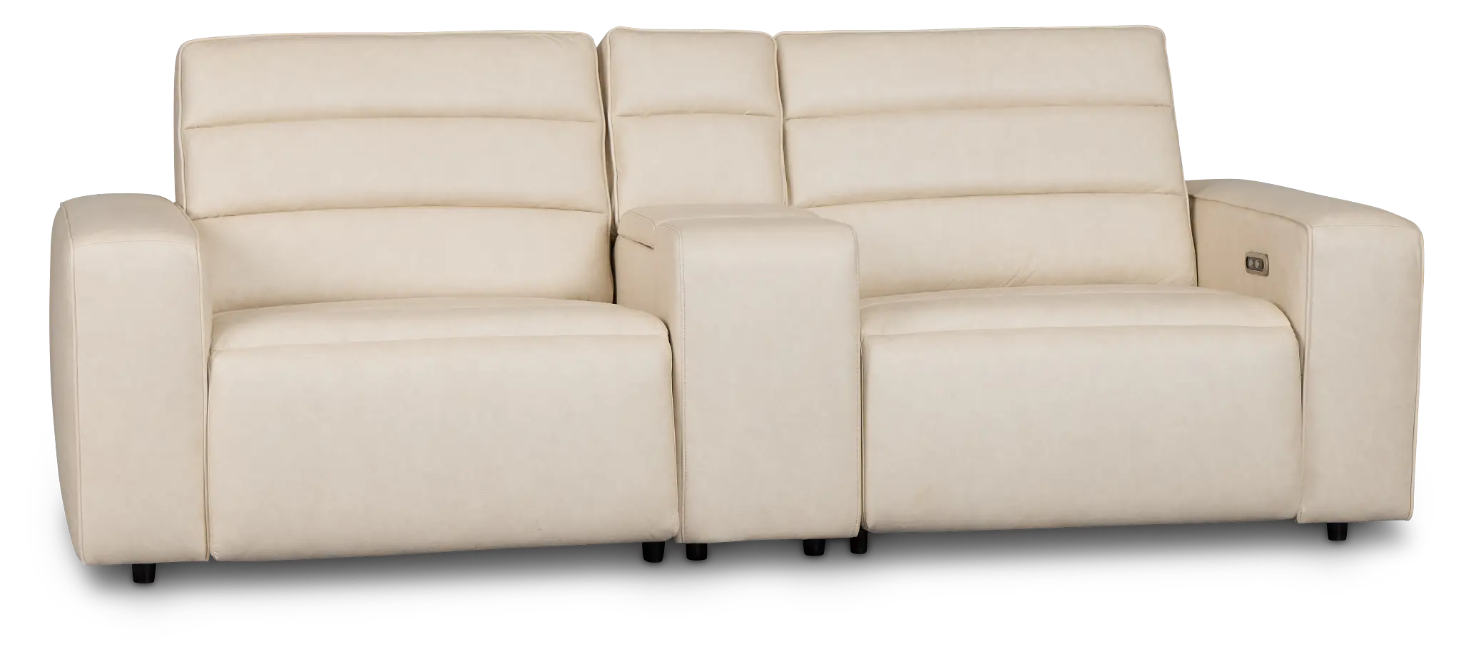 Sawyer Ivory Micro Power Reclining Console Loveseat Sawyer Ivory Micro Power Reclining Console Loveseat