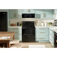 Whirlpool 3030 Series Black Electric Range