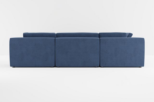 Destin Revenue Dark Blue Fabric 8-piece Modular Sectional