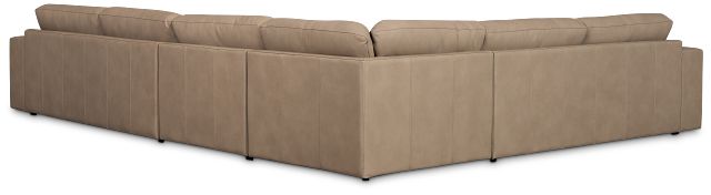 Kellan Taupe Leather Medium Two-arm Sectional