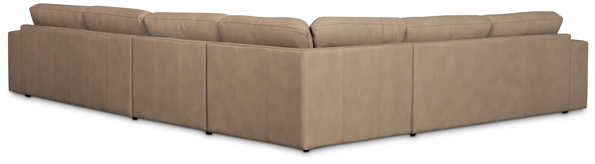 Kellan Taupe Leather Medium Two-arm Sectional