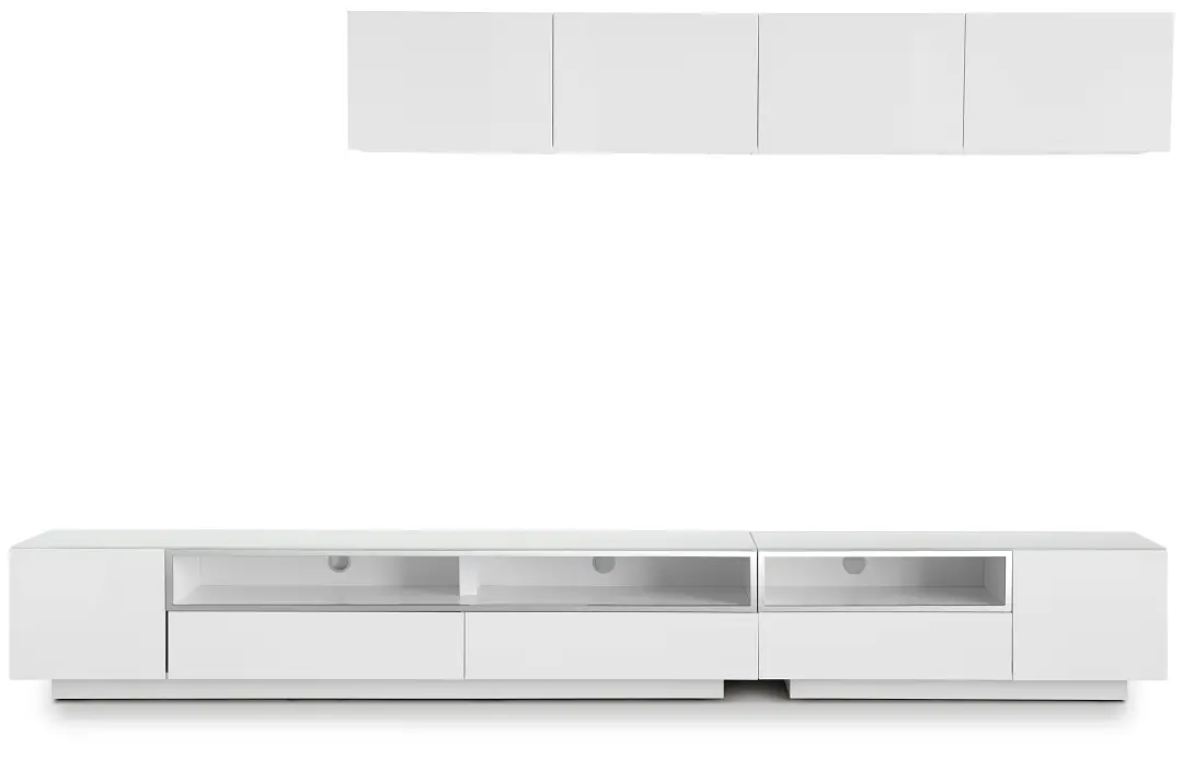 Vancouver 134" White 6-piece Right Modular Entertainment Wall Vancouver 134" White 6-piece Right Modular Entertainment Wall