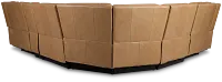 Jasper Light Brown Leather Medium Dual Power 2-arm Reclining Sectional