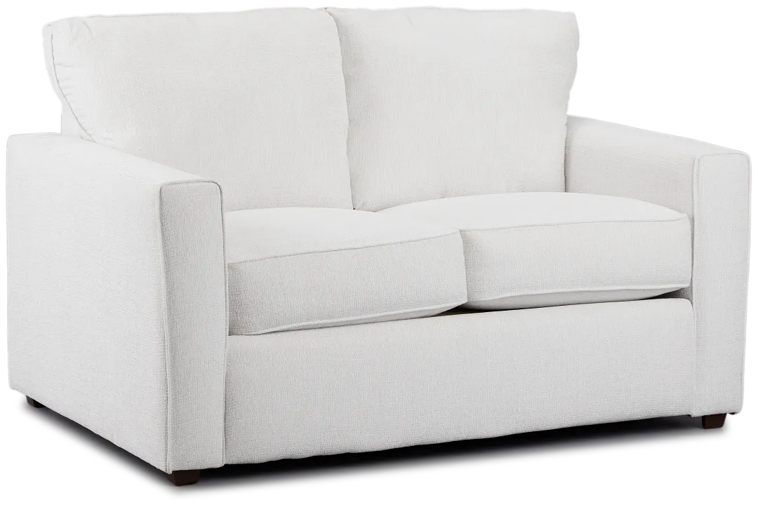 Avalon White Fabric Loveseat