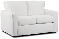 Avalon White Fabric Loveseat