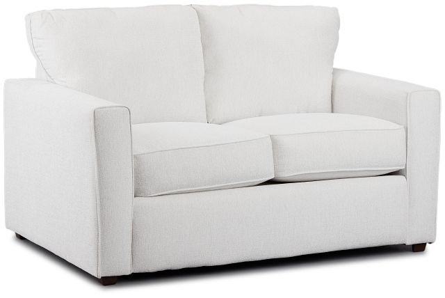 Avalon White Fabric Loveseat