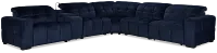 Gemma Navy Velvet Medium Triple Power Right Chaise Sectional