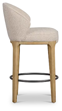 Libby Light Beige Fabric 24" Upholstered Barstool