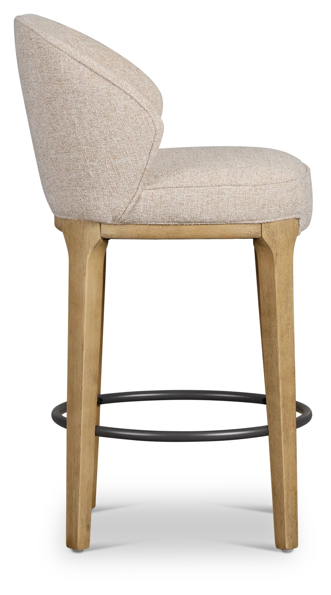 Libby Light Beige Fabric 24" Upholstered Barstool