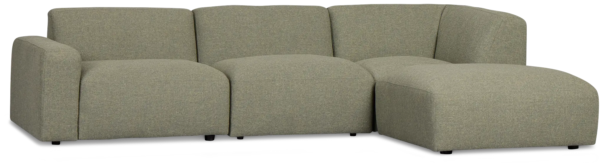 Baylor Green Fabric 4-piece Right Facing Bumper Sectional Baylor Green Fabric 4-piece Right Facing Bumper Sectional