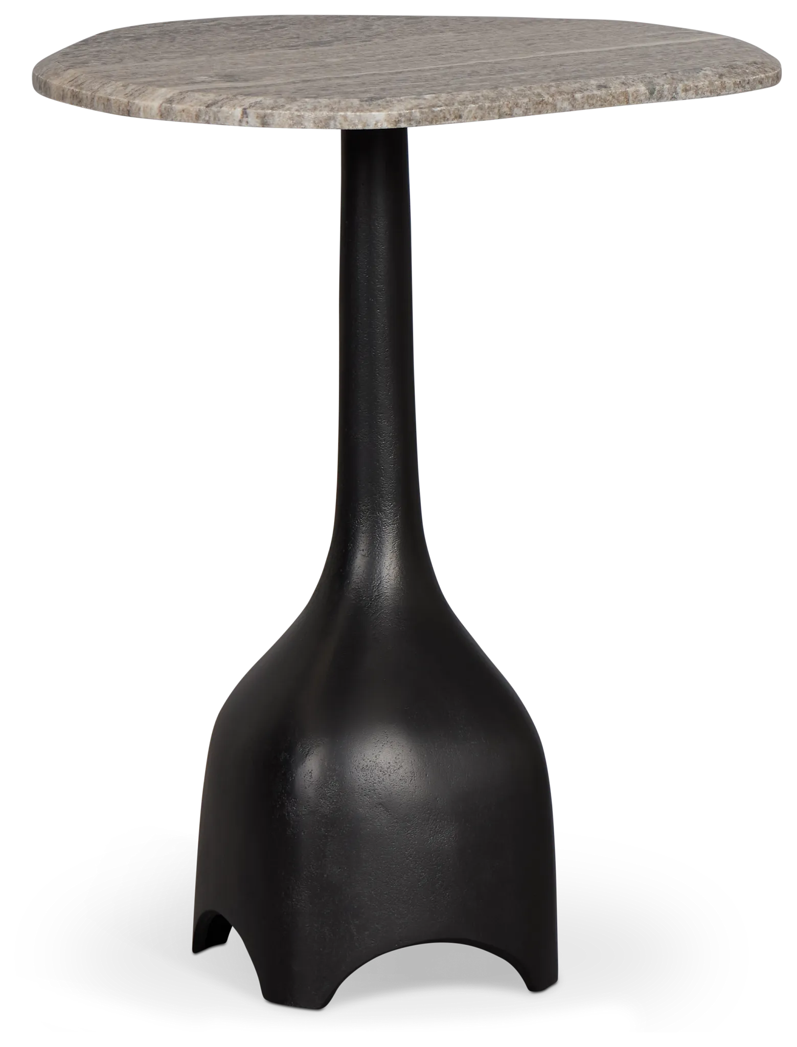 Lital Black Stone Accent Table