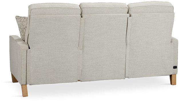 Bayside Light Beige Fabric Power Reclining Sofa