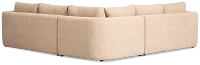Alma Taupe Fabric Small 2-arm Wedge Sectional