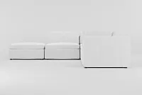 Destin Revenue White Fabric 5pc Bumper Sectional