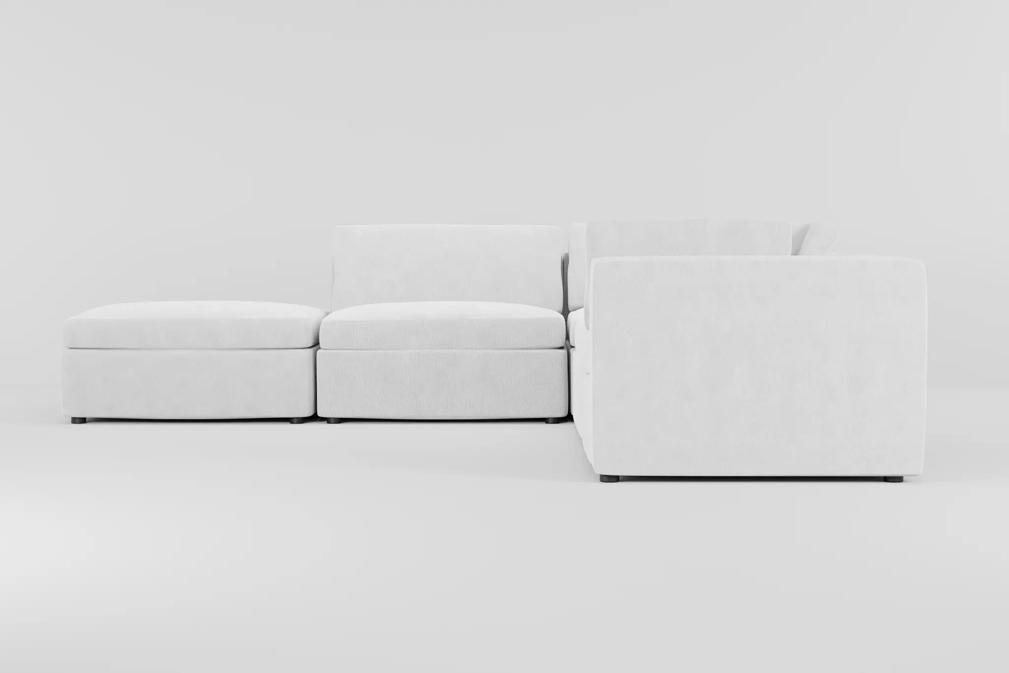 Destin Revenue White Fabric 5pc Bumper Sectional Destin Revenue White Fabric 5pc Bumper Sectional