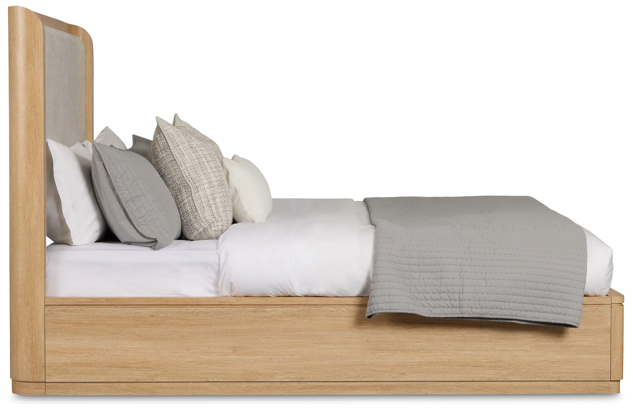 Emory Light Tone Upholstered Platform Bed