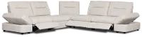 Mila Light Beige Fabric Small Triple Power Reclining Two-arm Sectional