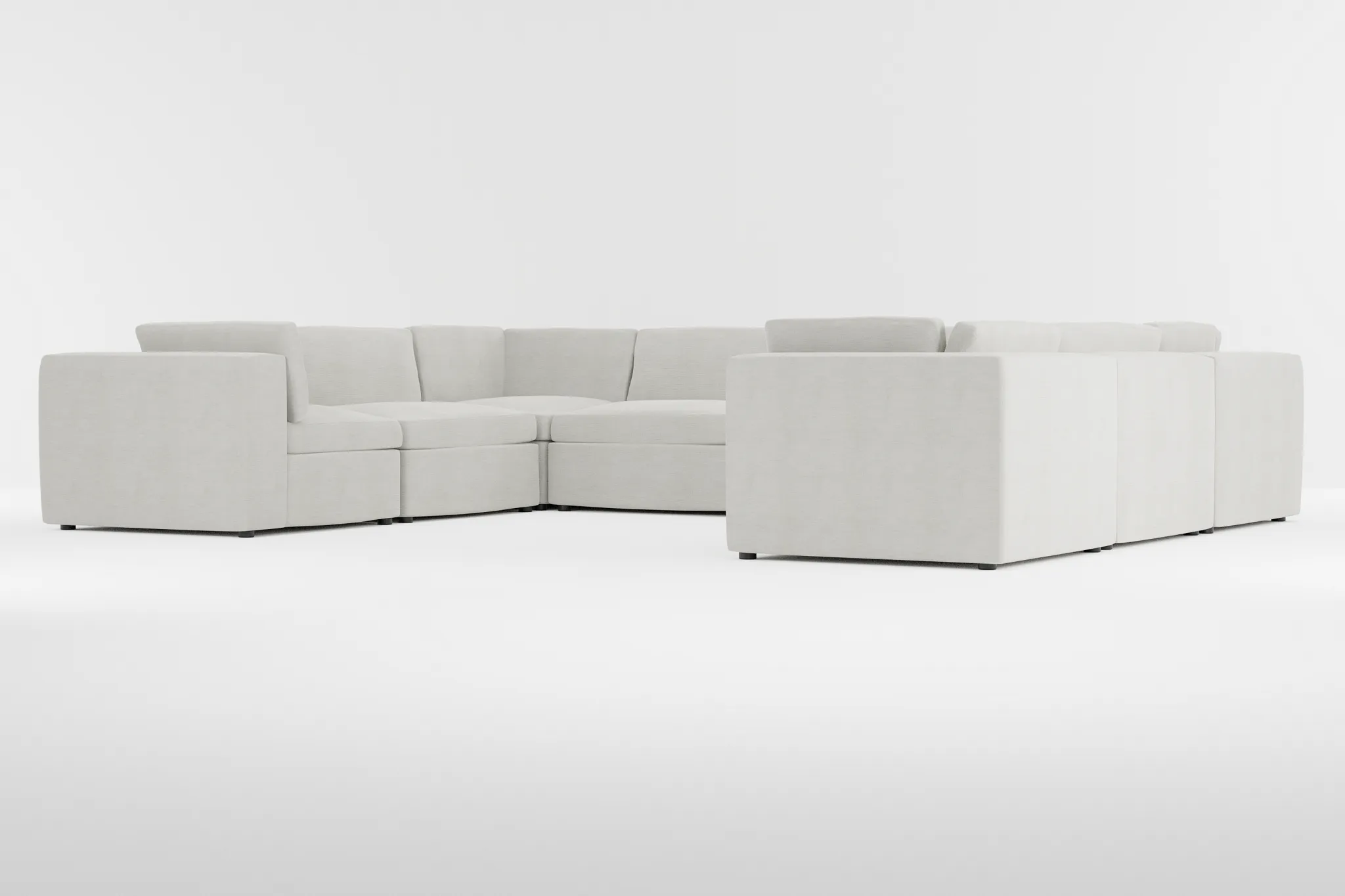 Destin Maguire Ivory Fabric 8-piece Modular Sectional
