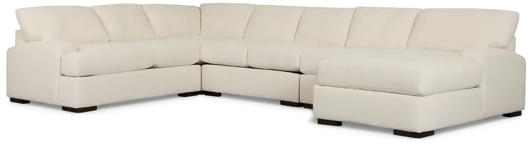 Alpha White Fabric Large Right Chaise Sectional Alpha White Fabric Large Right Chaise Sectional