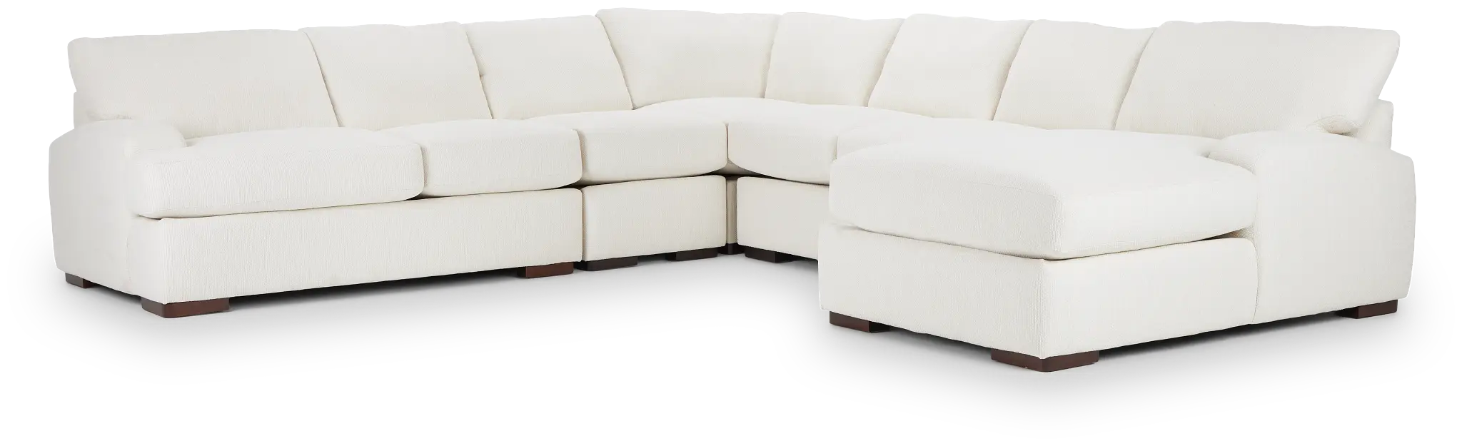 Alpha White Fabric Large Right Chaise Sectional Alpha White Fabric Large Right Chaise Sectional