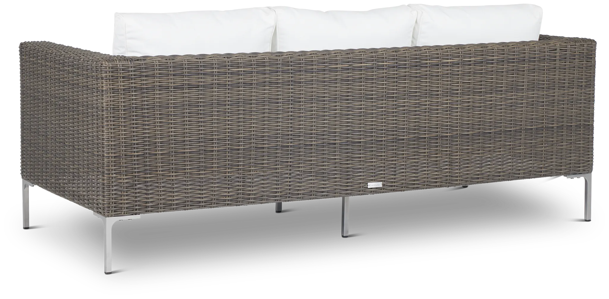 Tulum White Woven Sofa W/ 3 Cushion