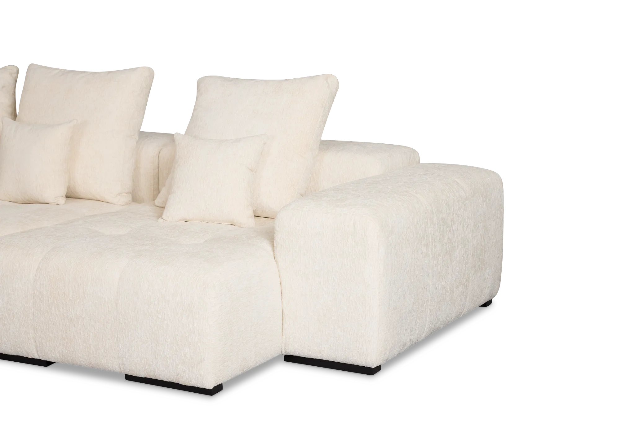 Skylar White Fabric Medium Right Chaise Sectional