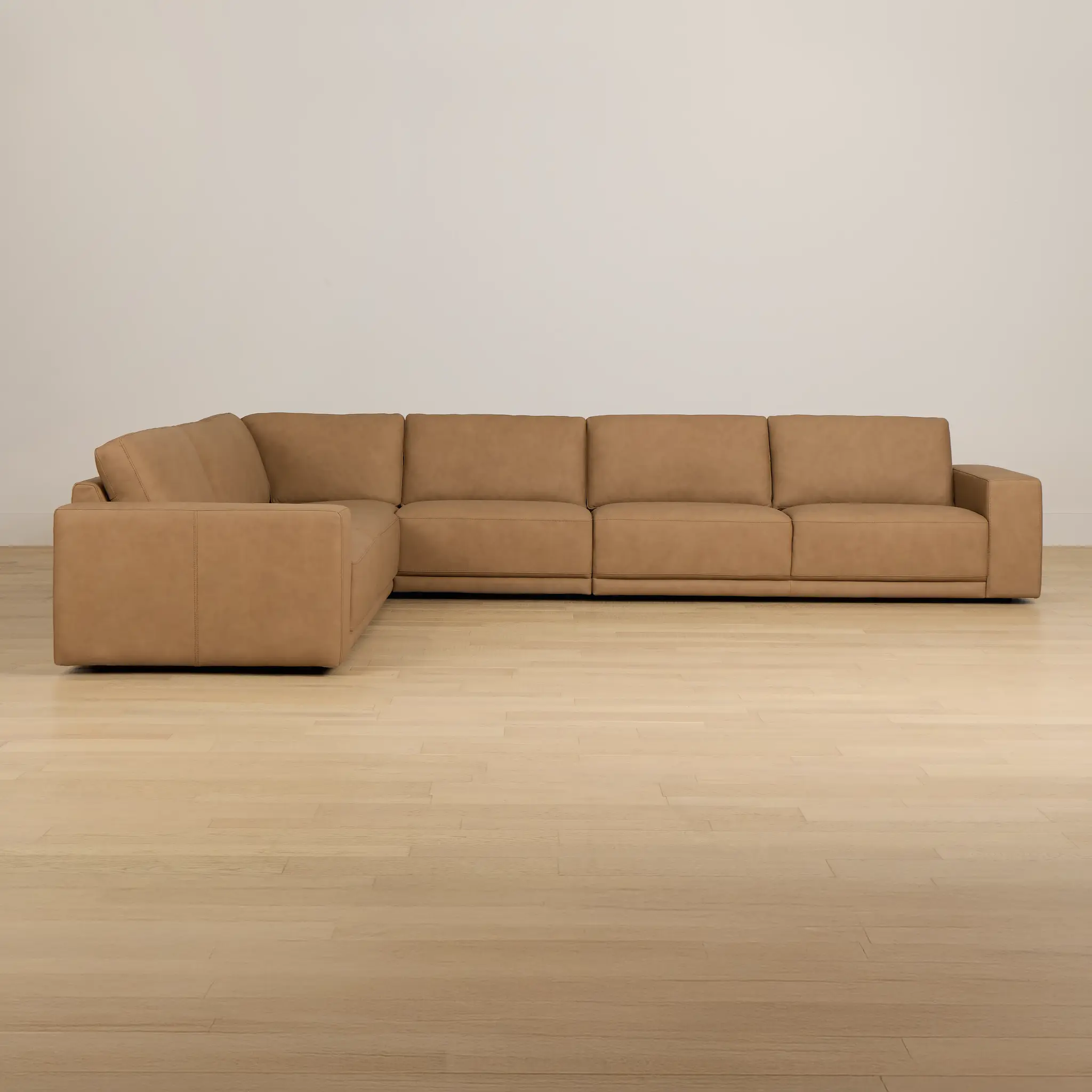 Kellan Light Brown Leather Medium Two-arm Sectional Kellan Light Brown Leather Medium Two-arm Sectional