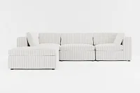 Destin Sea Lane Light Gray Fabric 5pc Bumper Sectional