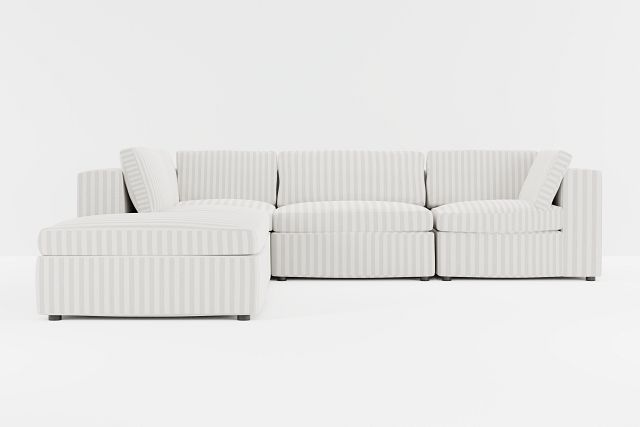 Destin Sea Lane Light Gray Fabric 5pc Bumper Sectional