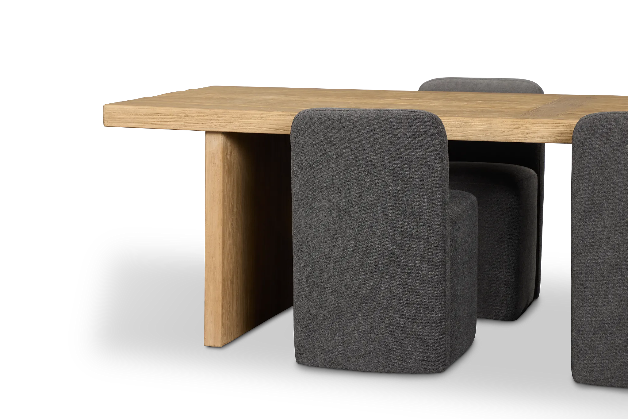 Salida Light Tone Rect Table & 4 Dark Gray Upholstered Chairs