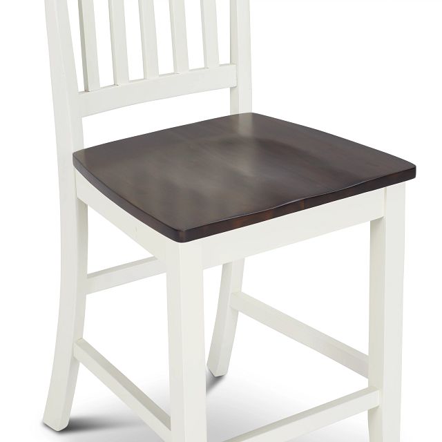 Santos White Two-tone High Table, 2 Barstools & High Bench