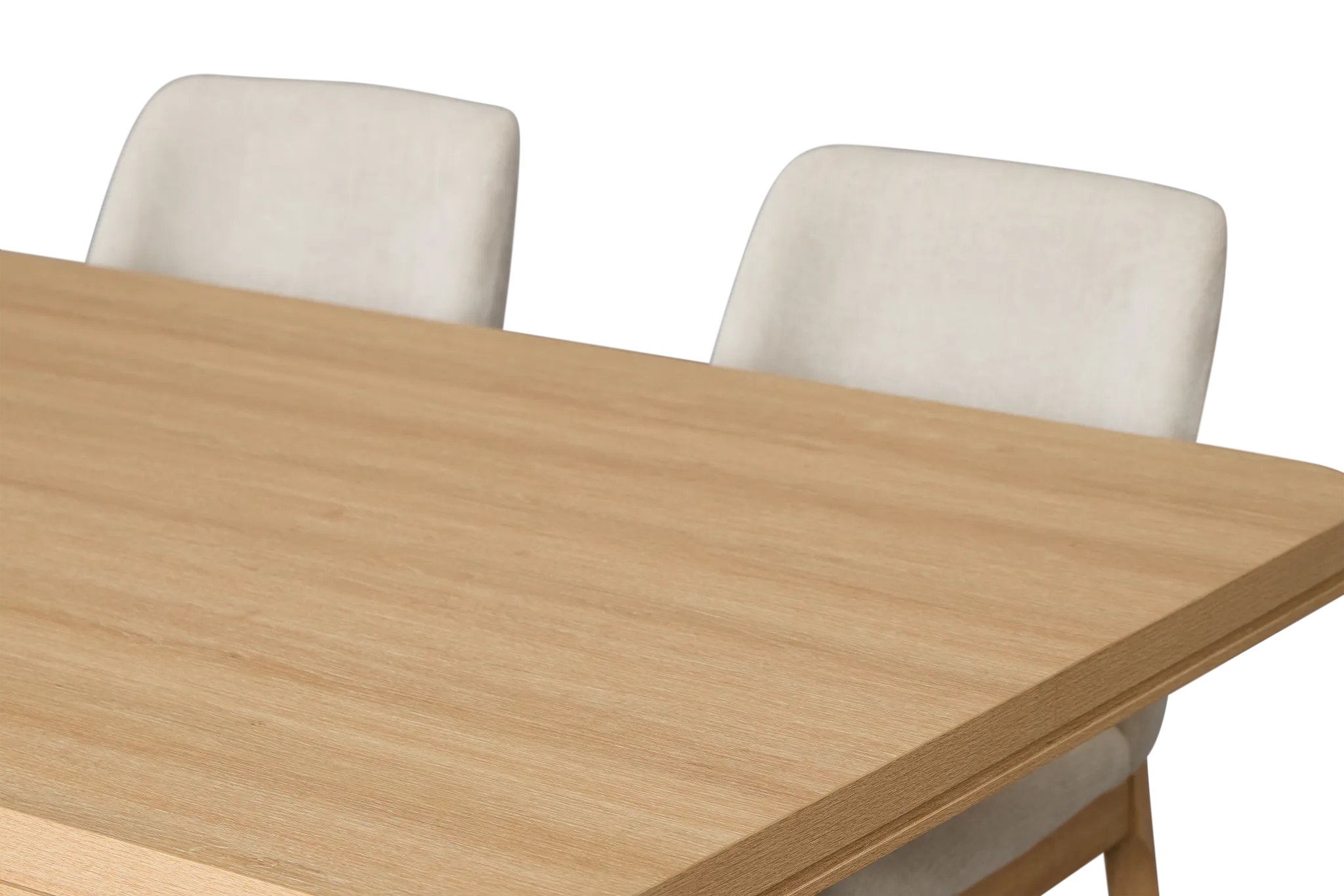 Emory Light Tone Rectangular Table & 4 Upholstered Chairs