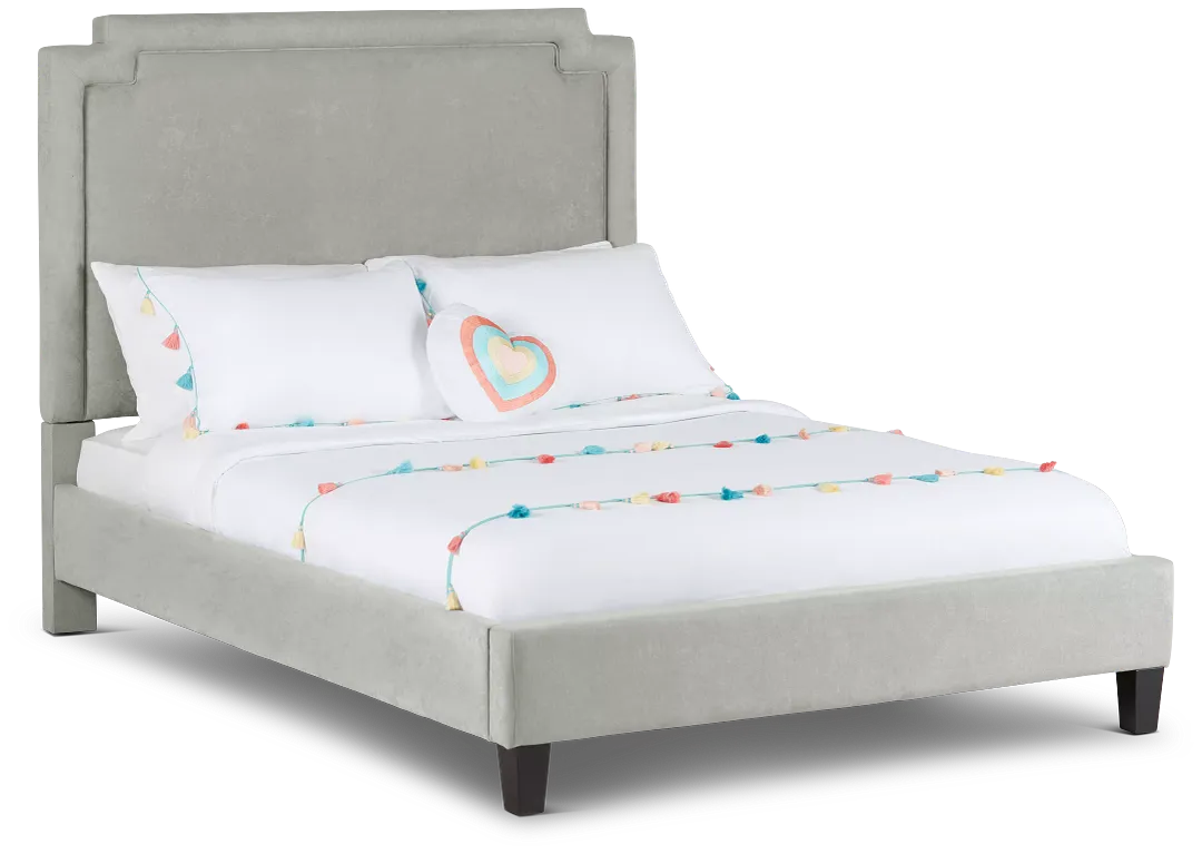 Whitney Taupe Uph Platform Bed