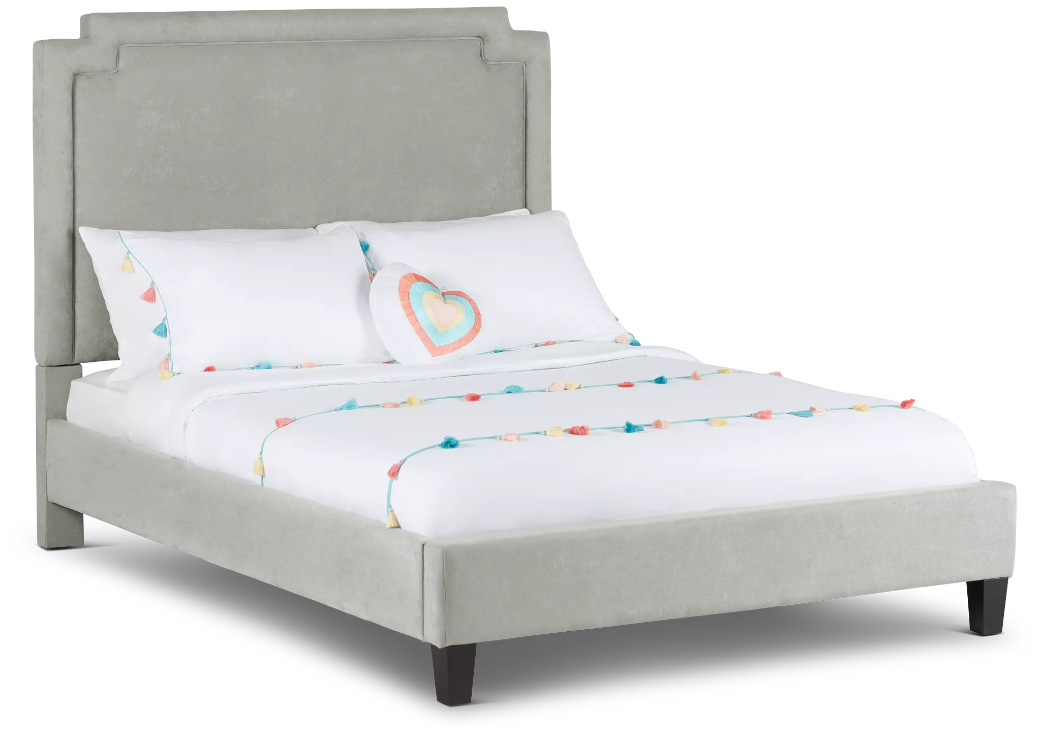 Whitney Taupe Uph Platform Bed