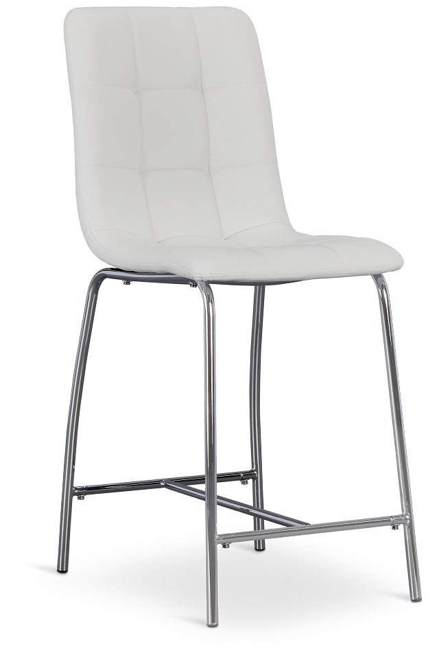 Vienna White 24" Upholstered Barstool