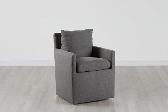 Auden Dark Gray Castored Upholstered Arm Chair