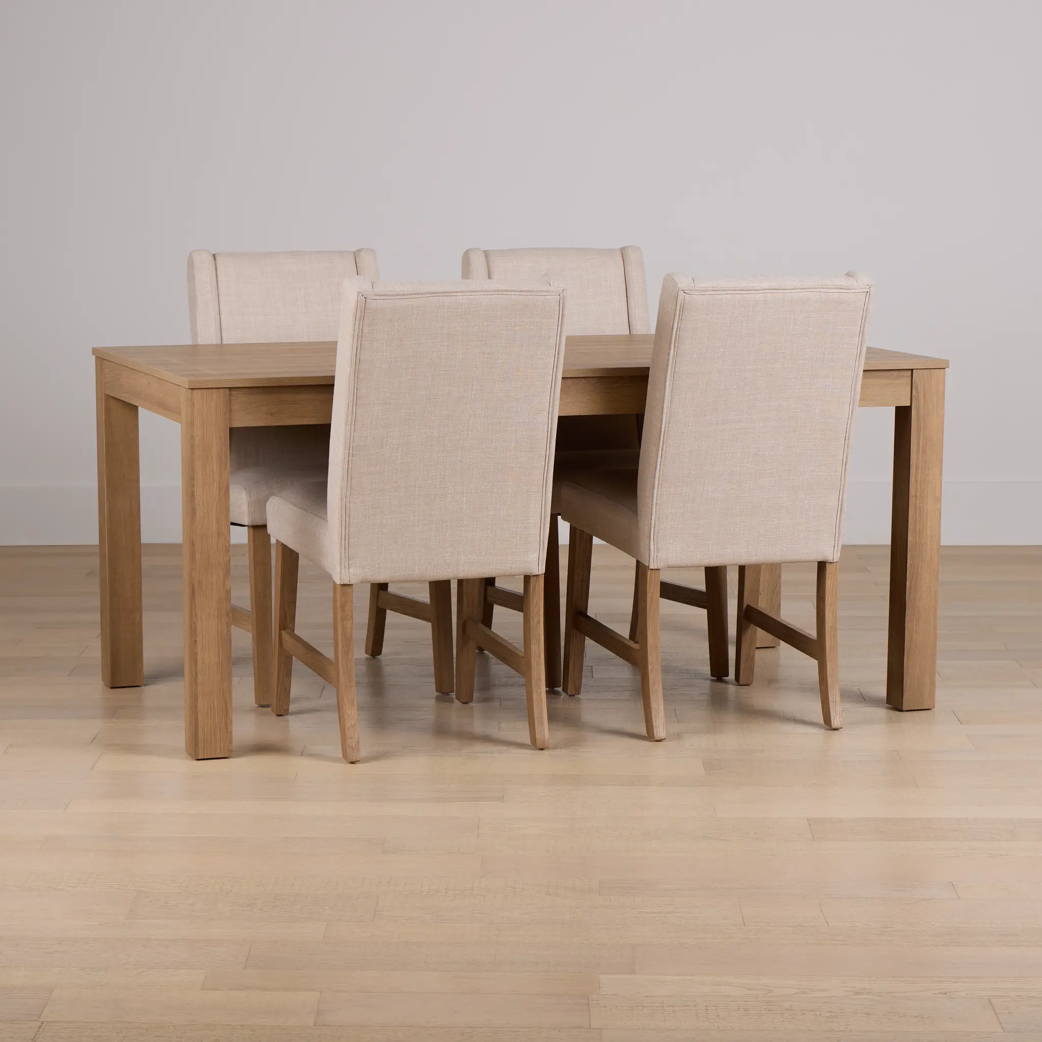 Delray Light Tone Rect Table & 4 Upholstered Chairs Delray Light Tone Rect Table & 4 Upholstered Chairs