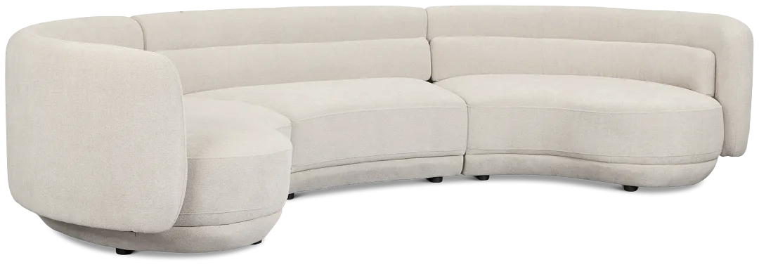 Presley Light Gray Fabric 3-piece Modular Sectional