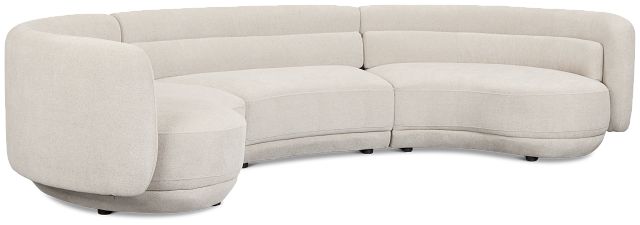 Presley Light Gray Fabric 3-piece Modular Sectional