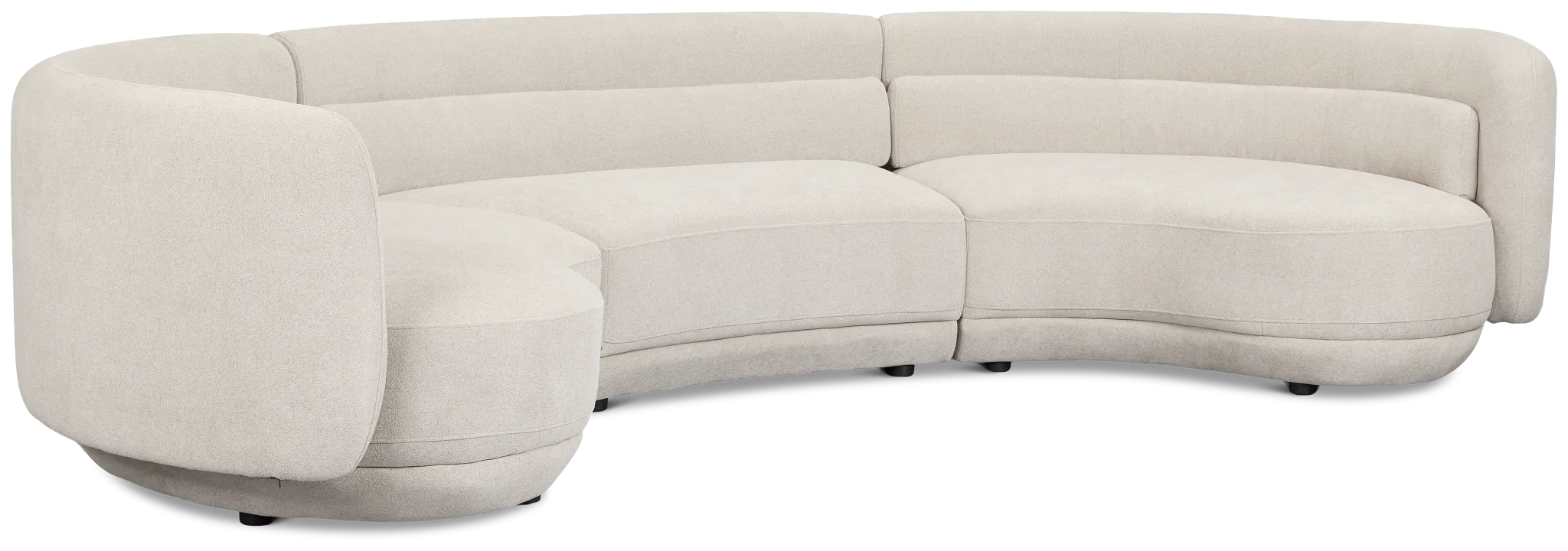 Presley Light Gray Fabric 3-piece Modular Sectional