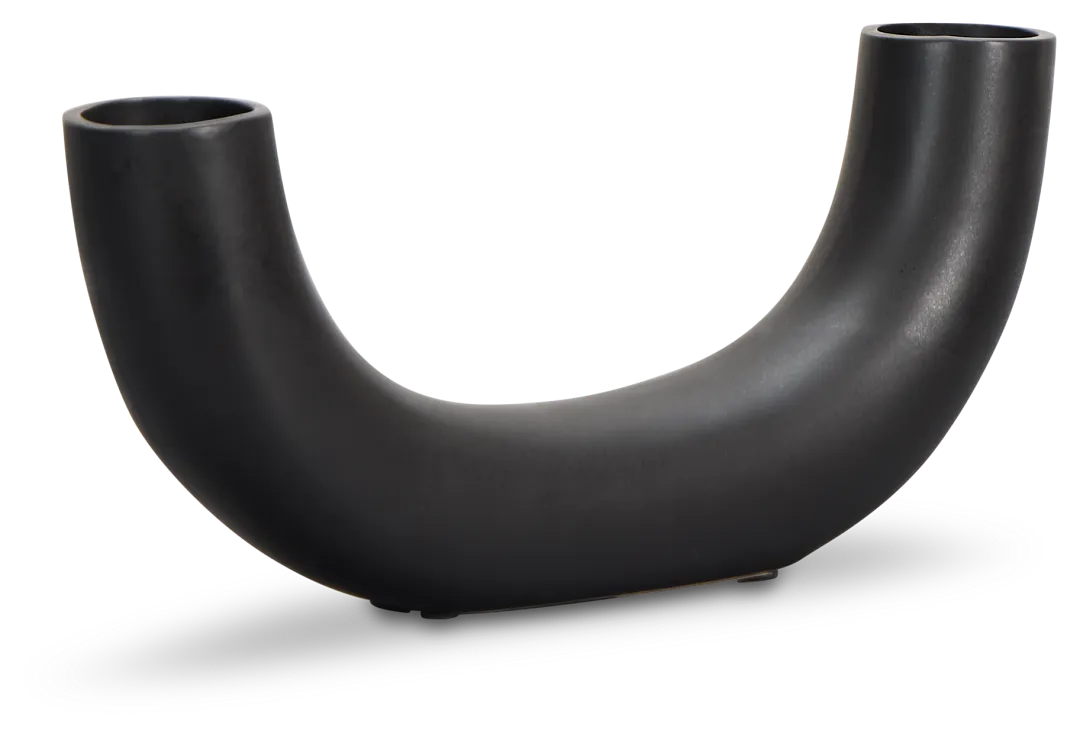 Cresent Black Vase